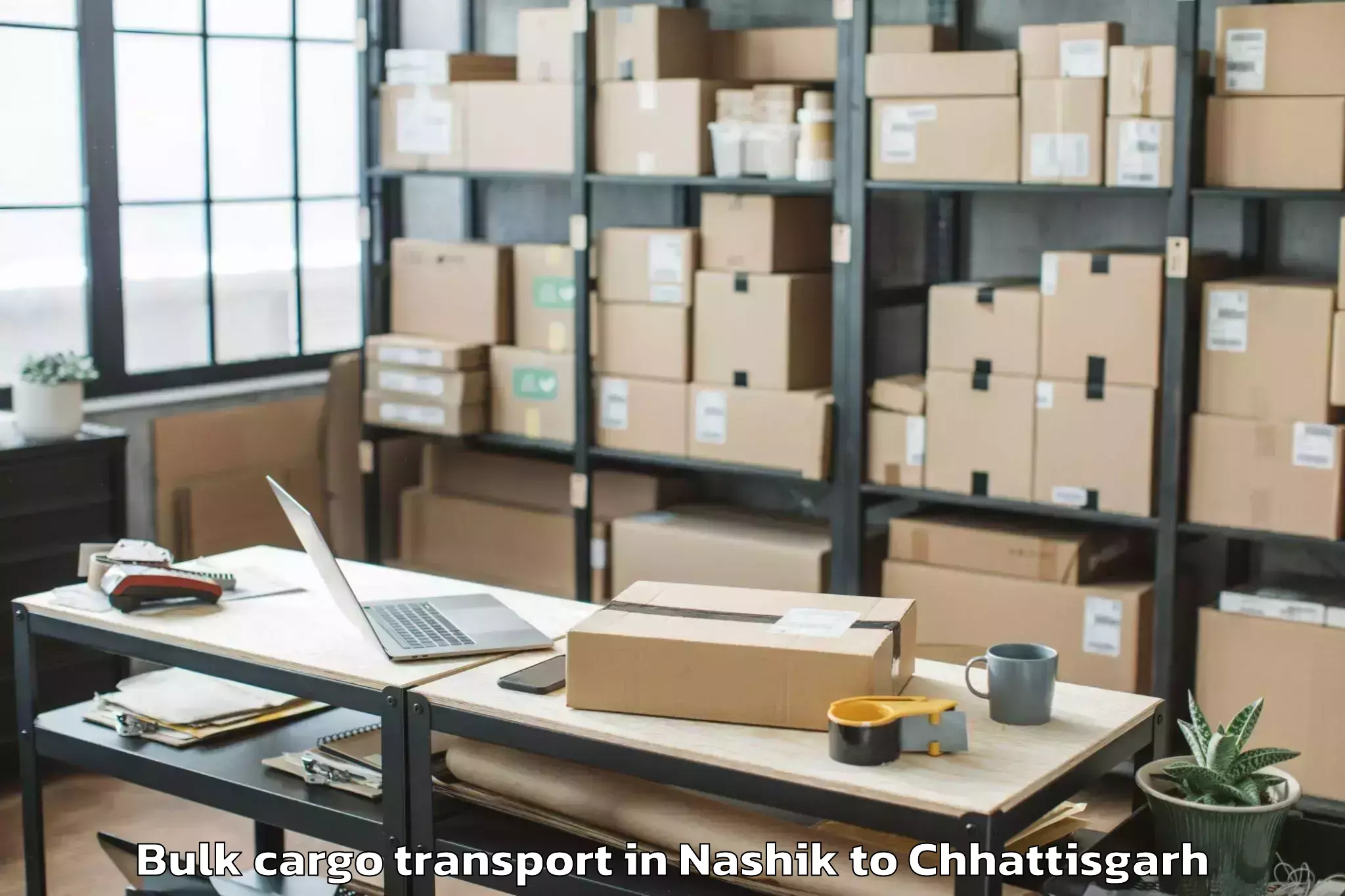 Easy Nashik to Kalinga University Raipur Bulk Cargo Transport Booking